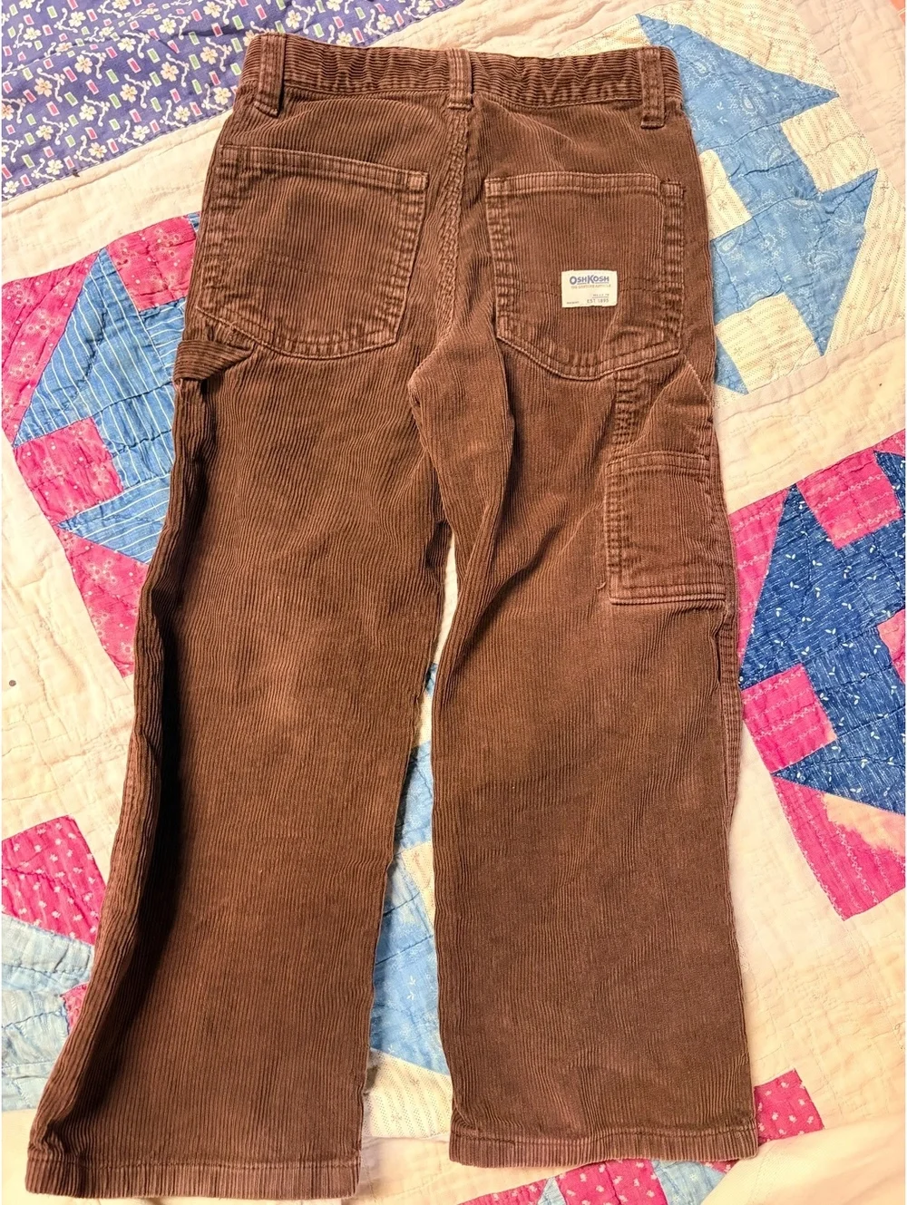 Vintage OshKosh B'gosh Brown Corduroy Pants Toddler Boys Size 5 Adjustable Waist